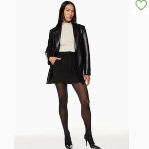 Aritzia Babaton Shapelace Mockneck Long Sleeve Cream Cropped Blouse